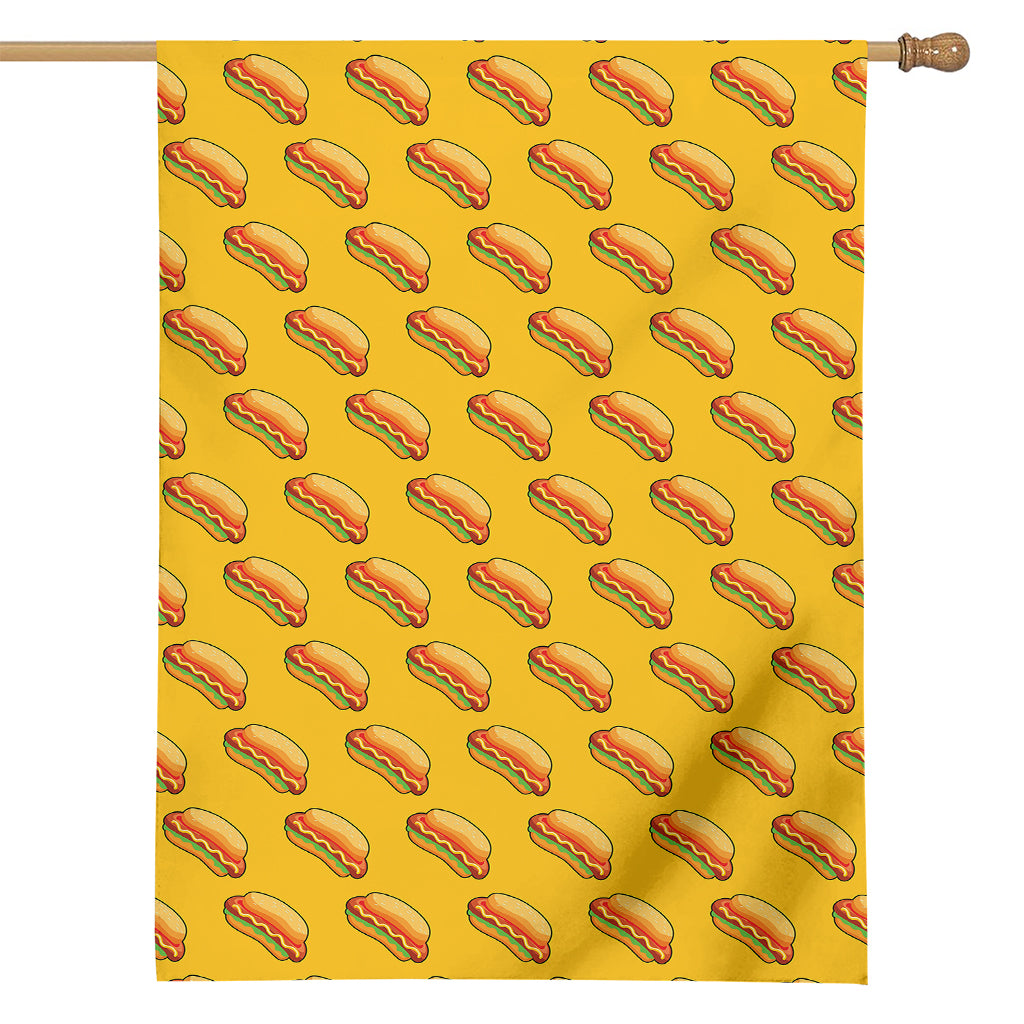 Colorful Hot Dog Pattern Print House Flag