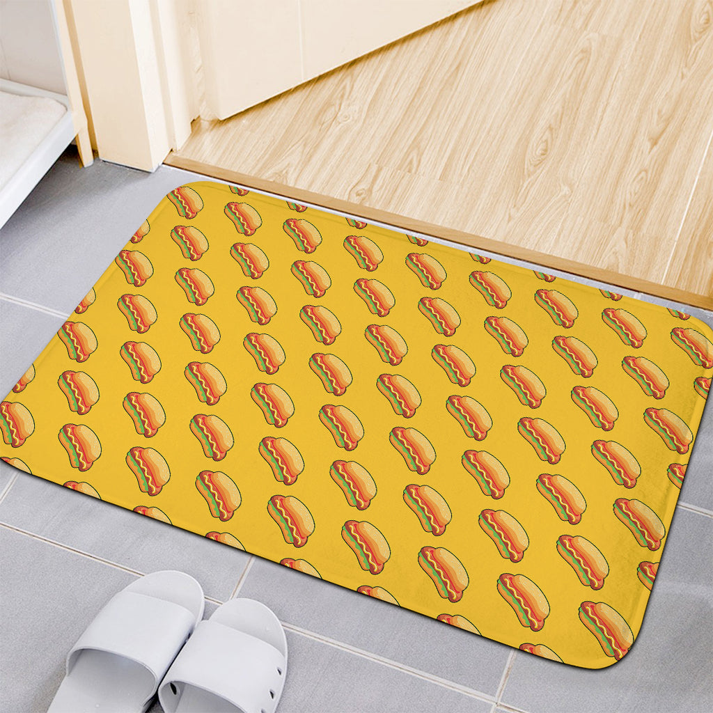 Colorful Hot Dog Pattern Print Indoor Door Mat
