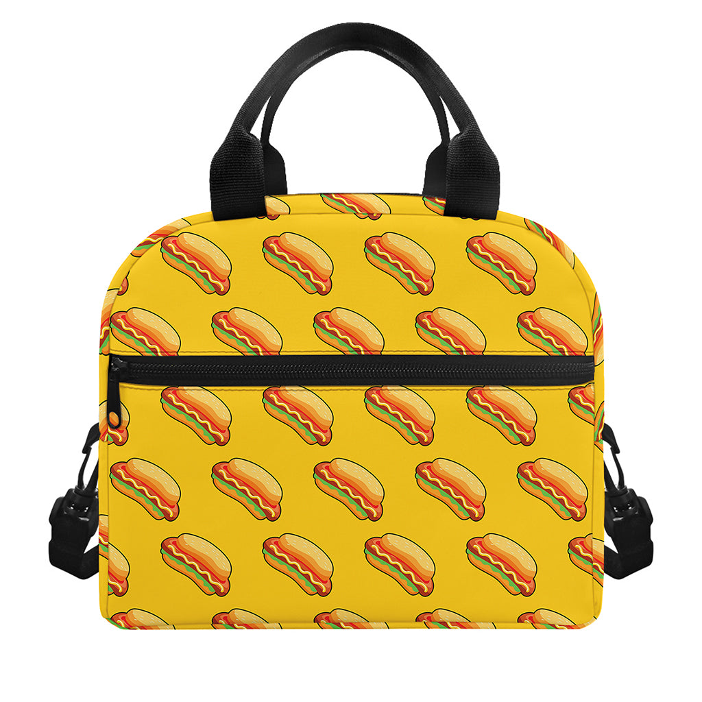 Colorful Hot Dog Pattern Print Insulated Lunch Bag