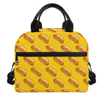 Colorful Hot Dog Pattern Print Insulated Lunch Bag