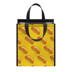 Colorful Hot Dog Pattern Print Insulated Lunch Tote