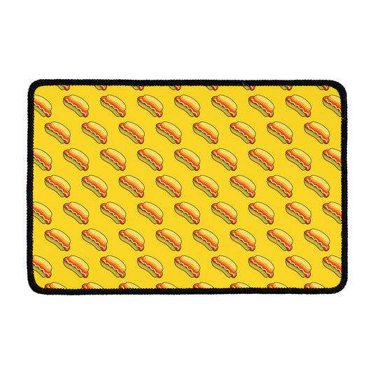 Colorful Hot Dog Pattern Print Kitchen Mat