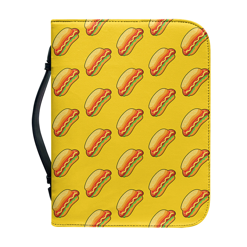 Colorful Hot Dog Pattern Print Leather Bible Cover