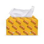Colorful Hot Dog Pattern Print Leather Tissue Box Cover