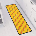 Colorful Hot Dog Pattern Print Long Kitchen Mat