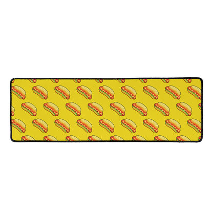 Colorful Hot Dog Pattern Print Long Kitchen Mat