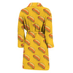 Colorful Hot Dog Pattern Print Men's Bathrobe