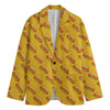 Colorful Hot Dog Pattern Print Men's Cotton Blazer