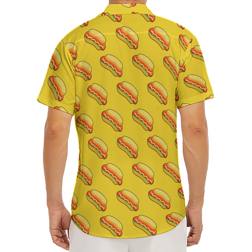 Colorful Hot Dog Pattern Print Men's Deep V-Neck Shirt