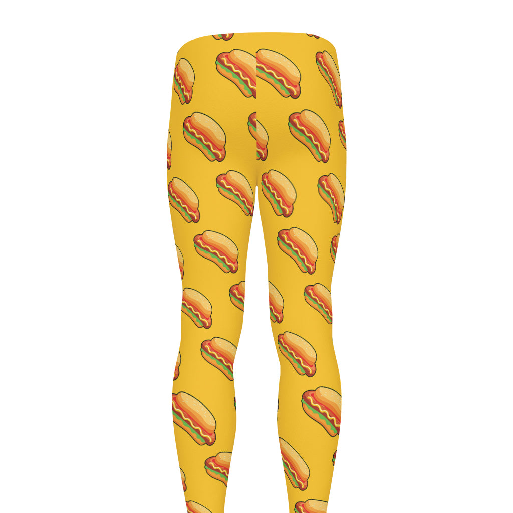 Colorful Hot Dog Pattern Print Men's leggings