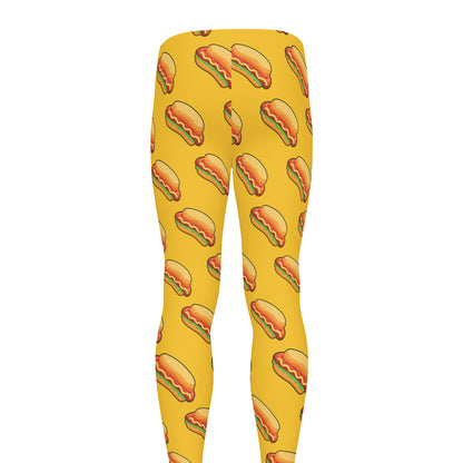 Colorful Hot Dog Pattern Print Men's leggings