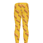 Colorful Hot Dog Pattern Print Men's leggings