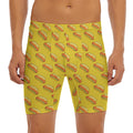 Colorful Hot Dog Pattern Print Men's Long Boxer Briefs