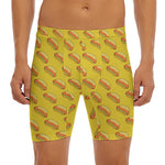 Colorful Hot Dog Pattern Print Men's Long Boxer Briefs