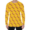 Colorful Hot Dog Pattern Print Men's Long Sleeve T-Shirt