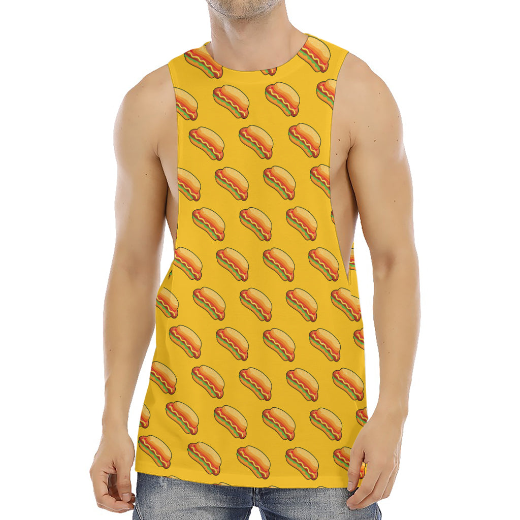 Colorful Hot Dog Pattern Print Men's Muscle Tank Top