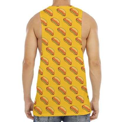 Colorful Hot Dog Pattern Print Men's Muscle Tank Top