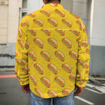 Colorful Hot Dog Pattern Print Men's Shirt Jacket