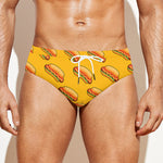 Colorful Hot Dog Pattern Print Men's Swim Briefs
