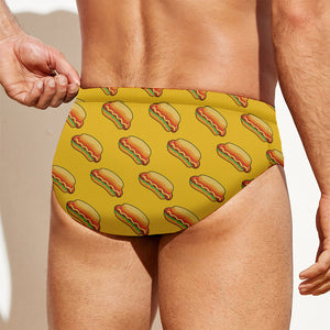 Colorful Hot Dog Pattern Print Men's Swim Briefs