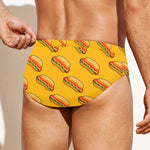 Colorful Hot Dog Pattern Print Men's Swim Briefs