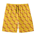 Colorful Hot Dog Pattern Print Men's Swim Trunks