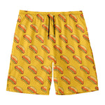 Colorful Hot Dog Pattern Print Men's Swim Trunks