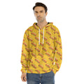 Colorful Hot Dog Pattern Print Men's Velvet Pullover Hoodie