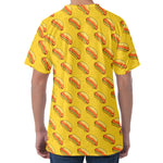 Colorful Hot Dog Pattern Print Men's Velvet T-Shirt