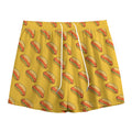 Colorful Hot Dog Pattern Print Mesh Shorts