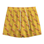 Colorful Hot Dog Pattern Print Mesh Shorts