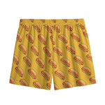 Colorful Hot Dog Pattern Print Mesh Shorts