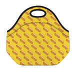 Colorful Hot Dog Pattern Print Neoprene Lunch Bag