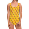 Colorful Hot Dog Pattern Print One Piece Swimsuit