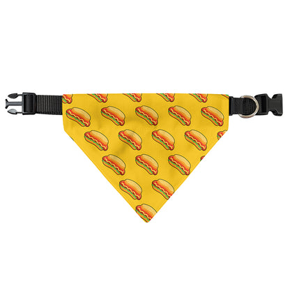 Colorful Hot Dog Pattern Print Over The Collar Dog Bandana