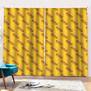 Colorful Hot Dog Pattern Print Pencil Pleat Curtains