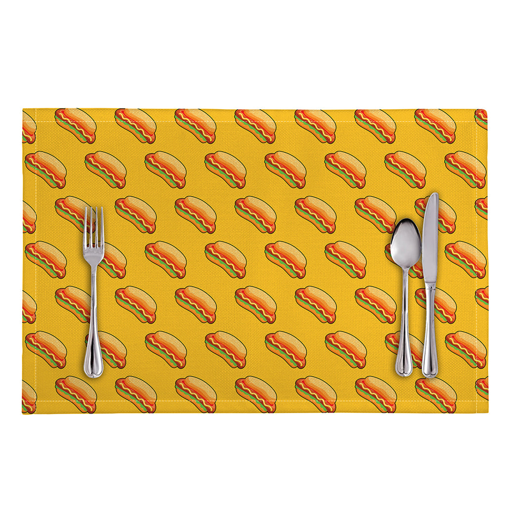 Colorful Hot Dog Pattern Print Placemat