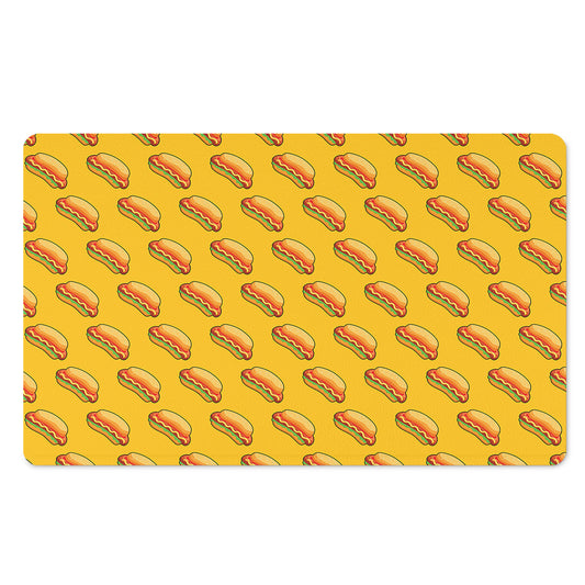 Colorful Hot Dog Pattern Print Polyester Doormat