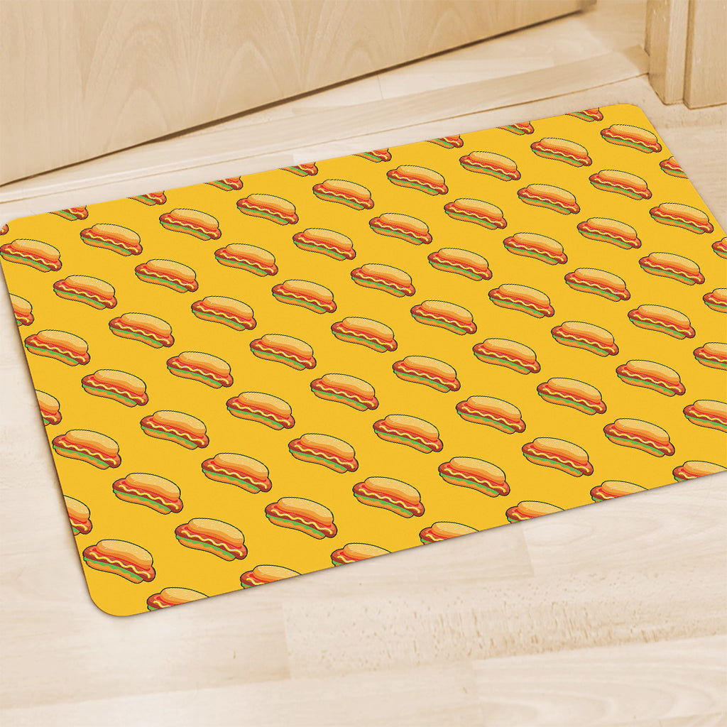 Colorful Hot Dog Pattern Print Polyester Doormat