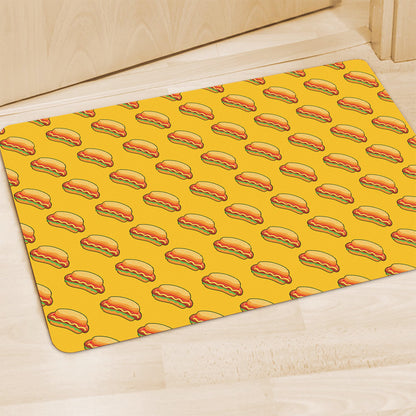 Colorful Hot Dog Pattern Print Polyester Doormat