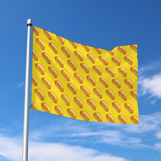 Colorful Hot Dog Pattern Print Polyester Flag