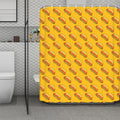 Colorful Hot Dog Pattern Print Polyester Shower Curtain