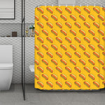 Colorful Hot Dog Pattern Print Polyester Shower Curtain