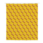 Colorful Hot Dog Pattern Print Polyester Shower Curtain