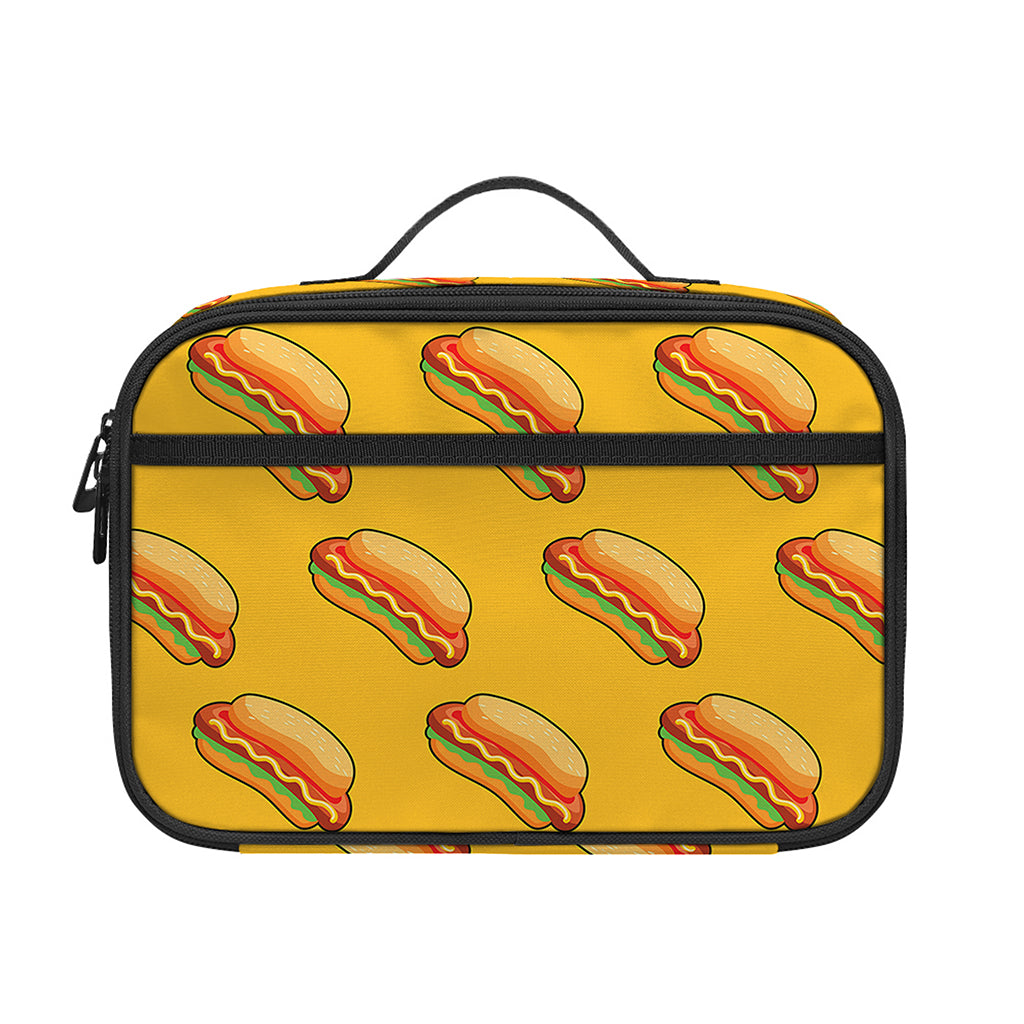 Colorful Hot Dog Pattern Print Portable Lunch Bag