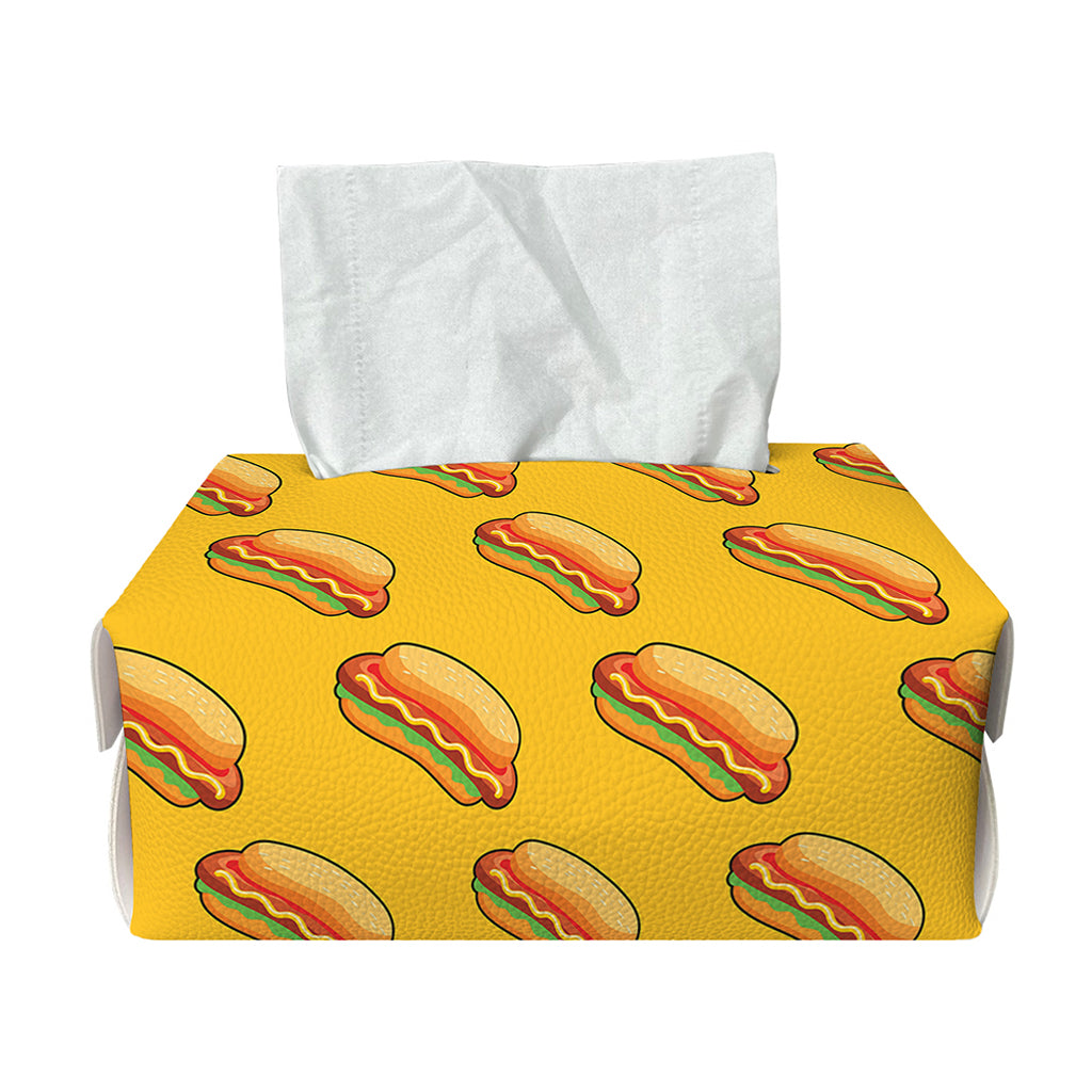 Colorful Hot Dog Pattern Print Rectangle Tissue Box Cover
