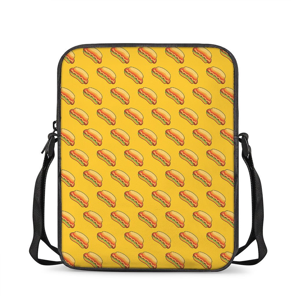 Colorful Hot Dog Pattern Print Rectangular Crossbody Bag