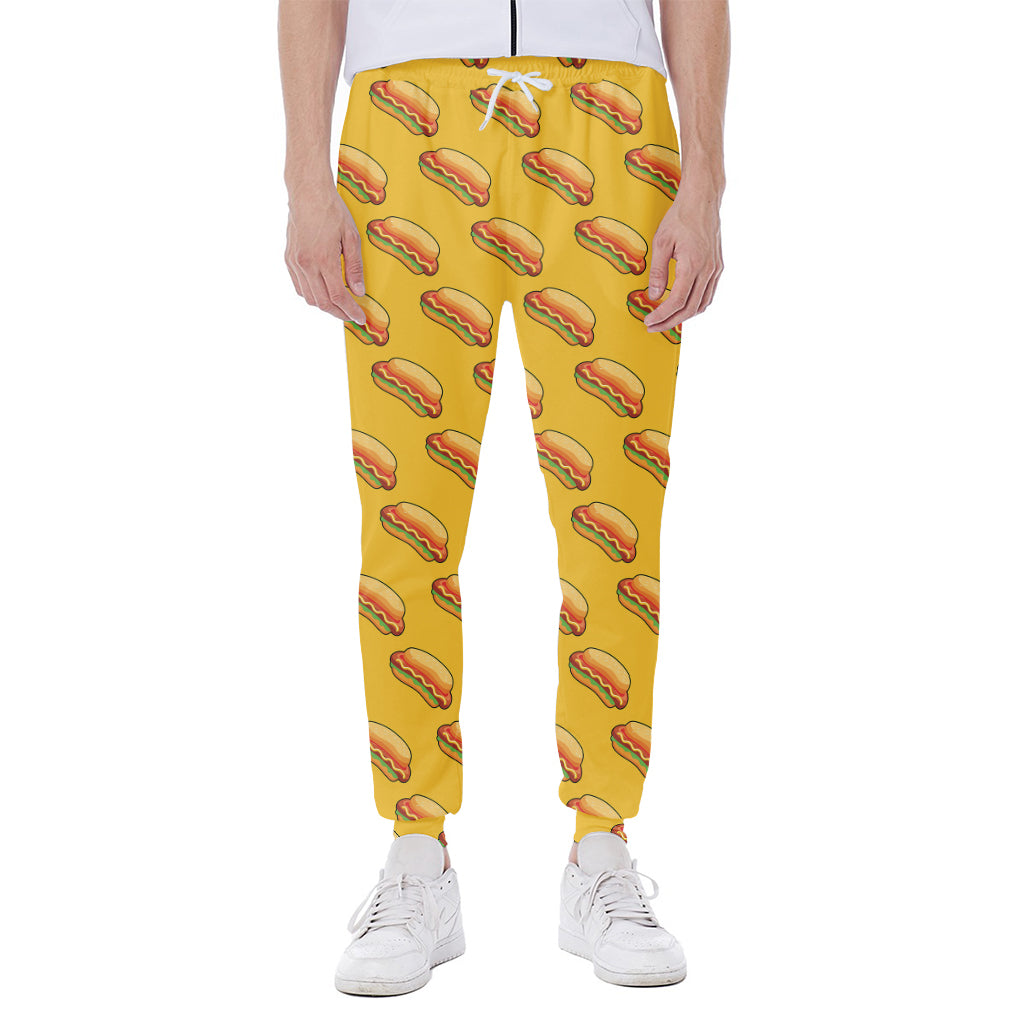 Colorful Hot Dog Pattern Print Scuba Joggers