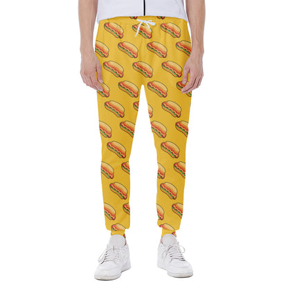 Colorful Hot Dog Pattern Print Scuba Joggers