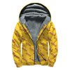 Colorful Hot Dog Pattern Print Sherpa Lined Zip Up Hoodie
